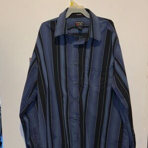 Alexander Julian Blue and Black Striped Casual Shirt